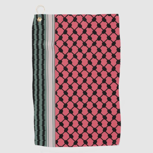 Palästinensische Wassermelone Hatta Keffiyeh Kufiy Golfhandtuch (Vorderseite)