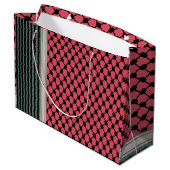 Palästinensische Wassermelone Hatta Keffiyeh Kufiy Große Geschenktüte (Rückseite Schrägansicht)