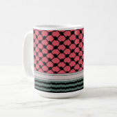 Palästinensische Wassermelone Hatta Keffiyeh Kufiy Kaffeetasse (Vorderseite Links)