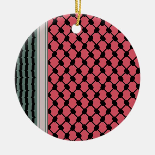 Palästinensische Wassermelone Hatta Keffiyeh Kufiy Keramik Ornament (Vorne)
