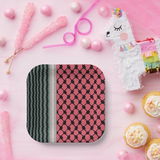 Palästinensische Wassermelone Hatta Keffiyeh Kufiy Pappteller (Party)