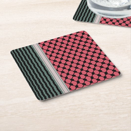 Palästinensische Wassermelone Hatta Keffiyeh Kufiy Rechteckiger Pappuntersetzer (angewinkelt)