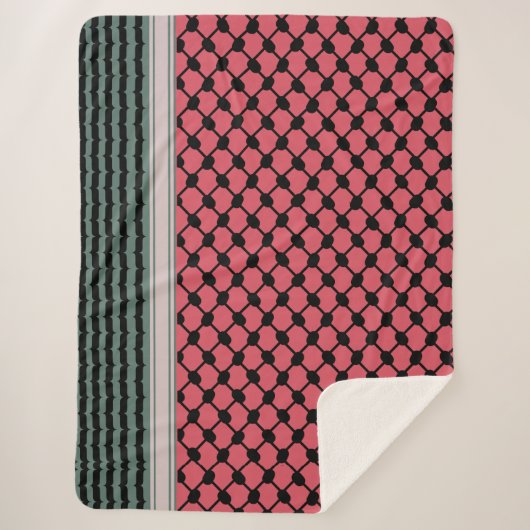 Palästinensische Wassermelone Hatta Keffiyeh Kufiy Sherpadecke (Vorderseite)