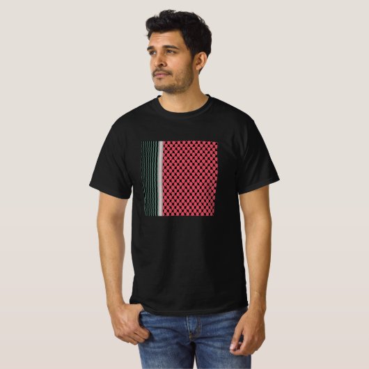 Palästinensische Wassermelone Hatta Keffiyeh Kufiy T-Shirt (Vorne ganz)