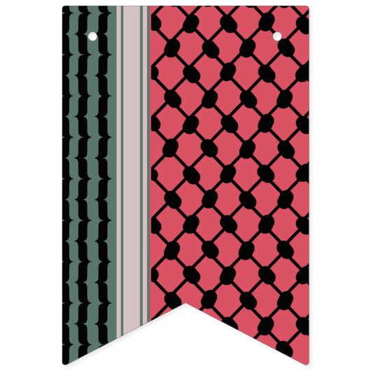 Palästinensische Wassermelone Hatta Keffiyeh Kufiy Wimpelkette (Dritte Fahne)