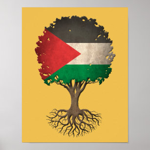 Palästinensischer Flaggenbaum des Lebens anpassbar Poster