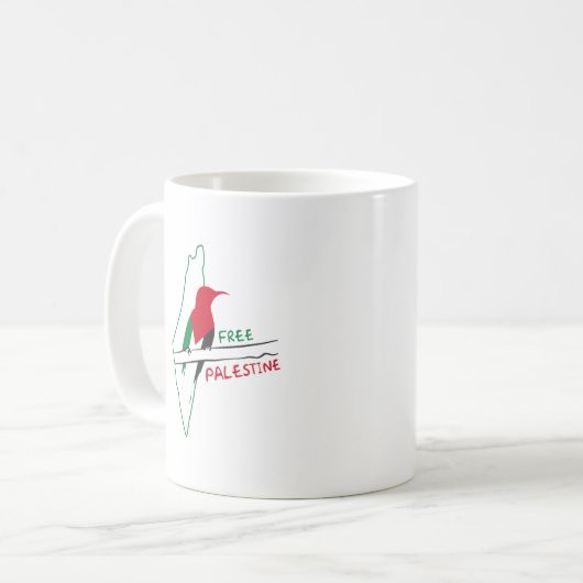 Palästinensischer Flaggenvogel Kaffeetasse (Vorderseite Links)