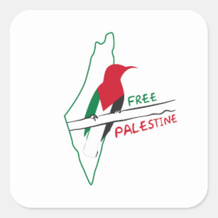 Palästinensischer Flaggenvogel Quadratischer Aufkleber