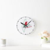 Palästinensischer Flaggenvogel Runde Wanduhr (Zuhause)