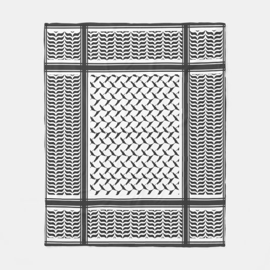 Palästinensischer Joraner kuffiya Schwarz-Weiß-She Fleecedecke (Vorderseite)