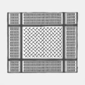 Palästinensischer Joraner kuffiya Schwarz-Weiß-She Fleecedecke (Vorderseite (Horizontal))
