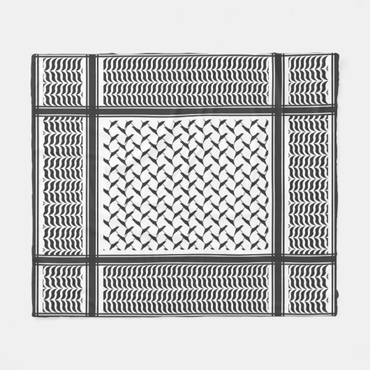 Palästinensischer Joraner kuffiya Schwarz-Weiß-She Fleecedecke (Vorderseite (Horizontal))
