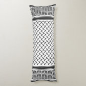 Palästinensischer Joraner kuffiya Schwarz-Weiß-She Seitenschläferkissen (Rückseite (Vertikal))