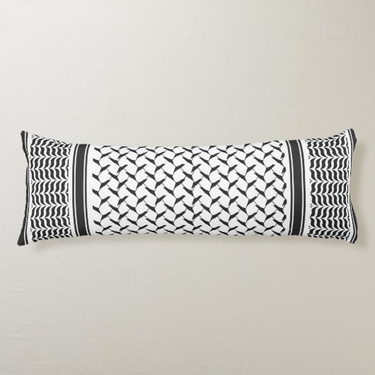 Palästinensischer Joraner kuffiya Schwarz-Weiß-She Seitenschläferkissen (Vorderseite)