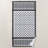 Palästinensischer Joraner kuffiya Schwarz-Weiß-She Strandtuch (Vorderseite)