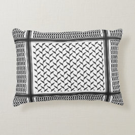 Palästinensischer Kuffiya schwarz-weiß Dekokissen