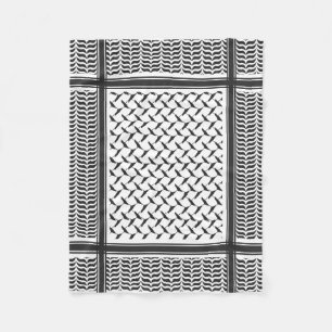 Palästinensischer Kuffiya schwarz-weiß Fleecedecke