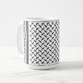 Palästinensischer Kuffiya schwarz-weiß Kaffeetasse (Vorderseite Links)