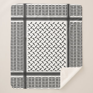 Palästinensischer Kuffiya schwarz-weiß Sherpadecke