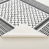 Palästinensischer Kuffiya schwarz-weiß Sherpadecke (3/4)