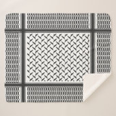 Palästinensischer Kuffiya schwarz-weiß Sherpadecke (Vorderseite (Horizontal))