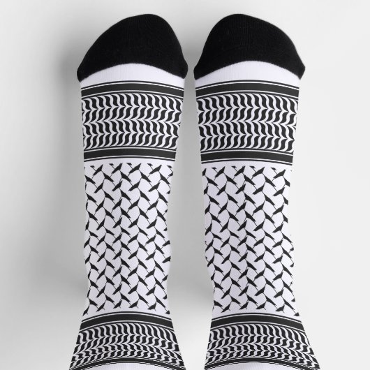 Palästinensischer Kuffiya schwarz-weiß Socken (Oben)