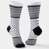 Palästinensischer Kuffiya schwarz-weiß Socken (Gewinkelt)