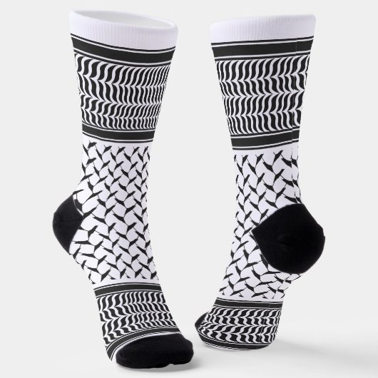 Palästinensischer Kuffiya schwarz-weiß Socken (Gewinkelt)