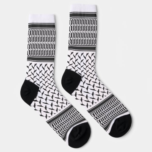 Palästinensischer Kuffiya schwarz-weiß Socken (Rechts)