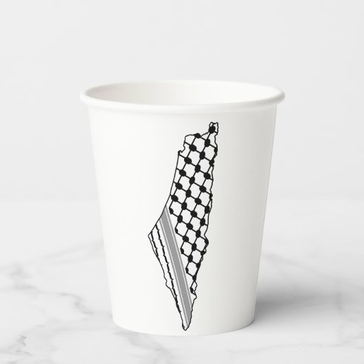 palästinensischer Offizier, freie Karte Palästinas Pappbecher (Rückseite)