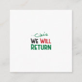 Palästinensischer Olivenbaum: "Wir werden zurückke Begleitkarte (Rückseite)