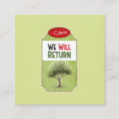 Palästinensischer Olivenbaum: "Wir werden zurückke Begleitkarte (Vorderseite)