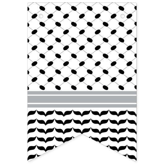 Palästinensischer Schwarz & Roter Keffiyeh Wimpelkette (Zweite Fahne)