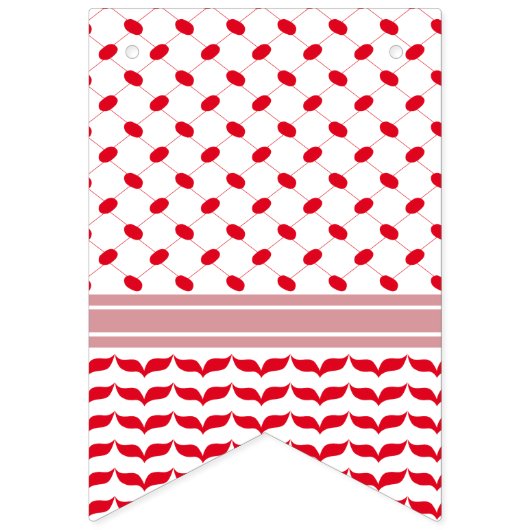 Palästinensischer Schwarz & Roter Keffiyeh Wimpelkette (Erste Fahne)