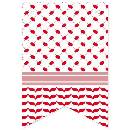 Palästinensischer Schwarz & Roter Keffiyeh Wimpelkette (Dritte Fahne)