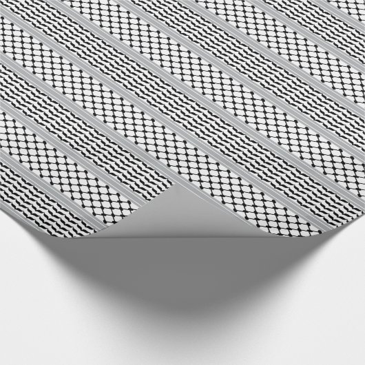 Palästinensischer Schwarz-Weiß-Keffiyeh Geschenkpapier (Ecke)
