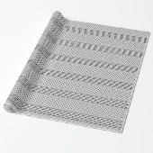Palästinensischer Schwarz-Weiß-Keffiyeh Geschenkpapier (Ungerollt)
