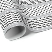 Palästinensischer Schwarz-Weiß-Keffiyeh Geschenkpapier (Rolleneckpunkt)