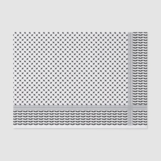 Palästinensischer Schwarz-Weiß-Keffiyeh Seidenpapier (Vorderseite)