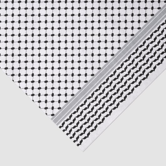 Palästinensischer Schwarz-Weiß-Keffiyeh Seidenpapier (Ausschnitt)