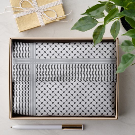 Palästinensischer Schwarz-Weiß-Keffiyeh Seidenpapier (Geschenk)