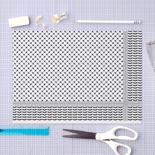 Palästinensischer Schwarz-Weiß-Keffiyeh Seidenpapier (Handwerk)