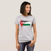 Palästinensischer T - Shirt mit blutfarbener Flagg (Vorne ganz)