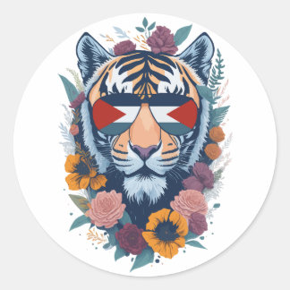 Palästinensischer Tiger - Palästina-FLAG Runder Aufkleber