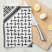 palästinensisches Kuffiya-Muster, gedruckt Geschirrtuch (Viertel Falte)