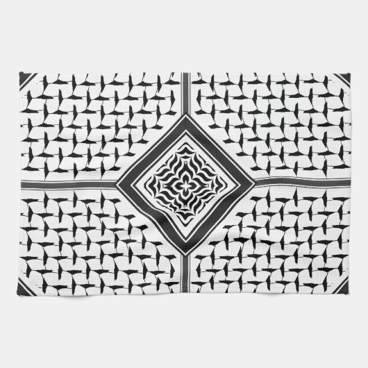 palästinensisches Kuffiya-Muster, gedruckt Geschirrtuch (Horizontal)