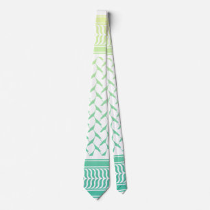 Palästinensisches Kuffiyeh-Motiv Zitronengelb Mint Krawatte