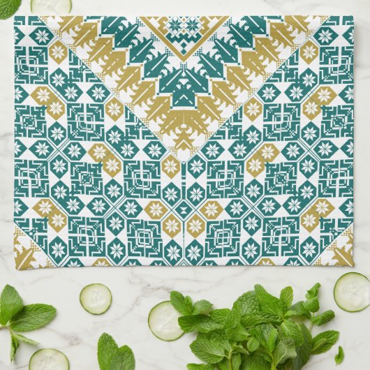 palästinensisches Stickmuster Geschirrtuch (Gefaltet)