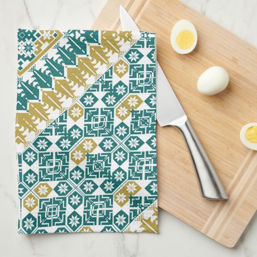 palästinensisches Stickmuster Geschirrtuch (Viertel Falte)