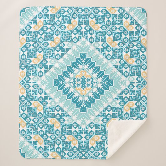 palästinensisches Stickmuster Sherpadecke (Vorderseite)
